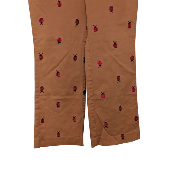 Vintage Label Lilly Pulitzer Size 2 Camel Khaki Lady Bug Embroidered Crop Pants - Picture 3 of 8